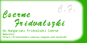 cserne fridvalszki business card